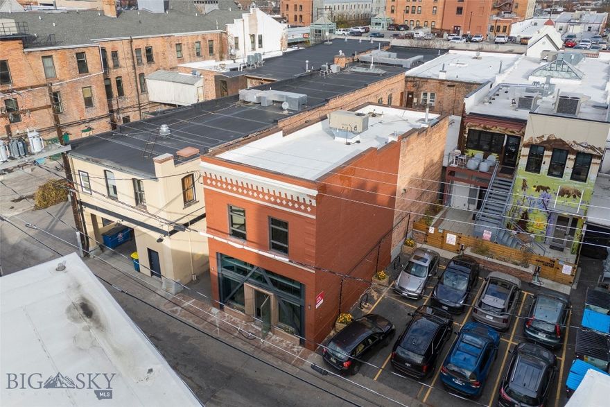 Live-work opportunity in prime location.  First time on the market in over 25 years, this turn-key building is ready for your business, restaurant, and/or penthouse suite. Built in 1910, the building has been completely renovated and most recently housed professional offices.  

Two tandem parking spots are located on the west side of the building.  Breezeway strip around building perimeter could be utilized to add egress.  Zoned 6 / Central Business District, the building could offer an exceptional opportunity to add apartment(s) and rooftop outdoor living space with views of downtown and the mountains.

The property is located in Missoula's central business district, listed on the National Register of Historic Places, and is adjacent to the Florence Building, Top Hat, the Rhino, the AC Hotel Marriott and Residence Inn Hotel, and several new restaurants, pubs, and meeting places.  Just 3 blocks from Caras Park and the Clarks Fork River.  

Bring your business and ideas, or acquire as investment property.  See architect's renderings in photographs.