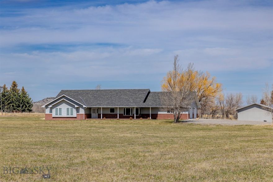 A comfortable blend of space, functionality, and Montana charm right on the edge of Big Timber. This 13.32 acre property includes a thoughtfully designed 3464 sq ft ranch-style home that makes great use of every inch. The main house offers a large kitchen with tons of cabinetry, a generous pantry, and an open living room with cathedral ceilings and a cozy gas fireplace. In addition to a dedicated office space, there are three bedrooms, including a spacious primary suite with a fantastic walk-in closet.

The acreage is well set up for animals or small-scale hay production with water rights, a small pivot, and useful outbuildings like an old corral, grain bin, loafing shed, and a large shop. A second, more modest manufactured home adds flexibility for guests or potential rental income.

With productive land, practical improvements, and a well-designed main home, this property offers a rare chance to enjoy rural living while staying close to the conveniences of town.