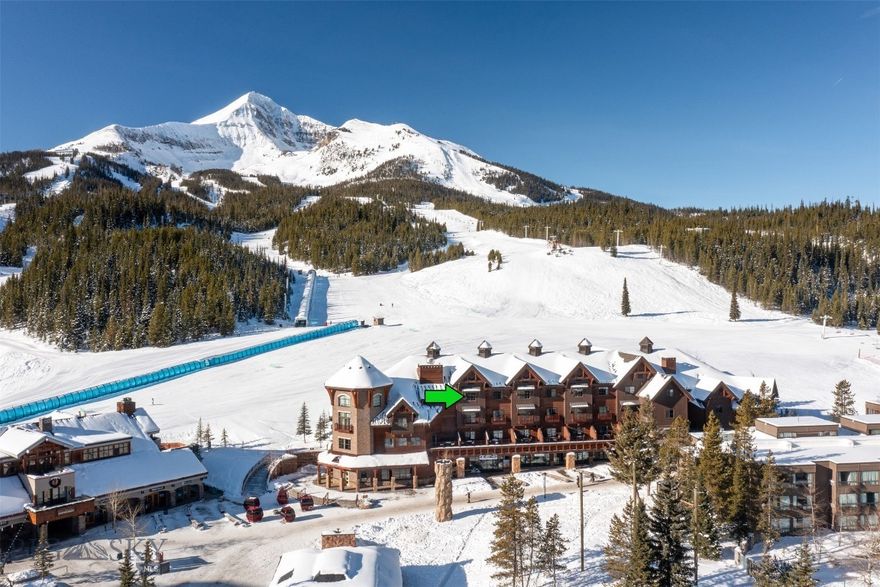 Located at the base of Lone Peak in the heart of Big Sky Resort's Mountain Village, this luxurious condo offers a true ski in ski out location, arguably the best at Big Sky Resort. Village Center owners enjoy their own community heated pool and hot tub, fitness center, meeting room, shared laundry facility on the the same floor making laundry easy, ski storage, convenient parking with a pass provided when you arrive from your own concierge and valet services, and a private ski locker located just outside of unit 407. You are walking to the Mountain Village and all it has to offer, dining, shopping etc. These units also provide good rental income if you would like to rent. In addition to all of that, all furnishings belong to the HOA, and this condo is turn-key and ready for you to enjoy all that Big Sky Resort has to offer!