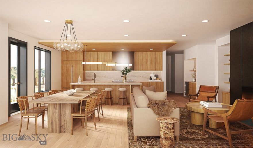 Introducing Bozeman Yards — Bozeman’s most exceptional new address and the highest standard of luxury construction available on the market. Perfectly positioned in the heart of the vibrant Mill Arts District on the Northeast side, Bozeman Yards offers an unrivaled living experience where world-class design, premium finishes, and curated amenities come together in a way that no other development in town can match. These architecturally striking condos feature elevated finishes inspired by Montana’s natural beauty, with oversized windows framing panoramic Bridger Mountain views - each interior space is matched with an equally appealing outdoor space designed for year-round enjoyment. Residents enjoy exclusive access to The Yards Club, a one-of-a-kind private spa and wellness retreat featuring a plunge pool, sauna, cold plunge, fitness studio, and owner’s lounge. With thoughtfully designed landscaping, nearby trail systems, and walkability to both downtown Bozeman and Story Mill Park, this is the most connected, design-forward, and amenity-rich living experience available. Reserved parking, private storage, and a community-focused design complete the vision—Bozeman Yards is truly defining a new standard of excellence. Bozeman Yards 301 is an exquisitely appointed 3-bedroom, 3-bathroom corner residence featuring an expansive 948 SF outdoor terrace designed for sophisticated entertaining. Buyers can select from an array of designer-curated finish packages to create their ideal living environment. Crafted for seamless flow and optimal function, the open-concept layout showcases unobstructed Bridger Mountain vistas through large picture-frame windows that elegantly integrate indoor and outdoor living. The luxurious primary suite boasts a striking fireplace and spa-inspired ensuite featuring a Japanese-style soaking tub and sleek wall-mounted fixtures. The showstopper wraparound terrace spans two sides of the residence, delivering breathtaking panoramic views and an unparalleled outdoor entertainment experience.