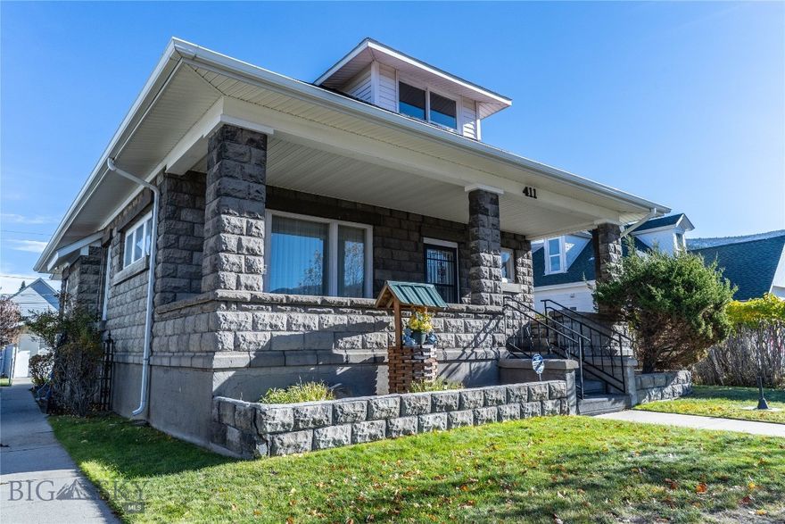 This four bedroom, one bathroom home is in a lovely Anaconda neighborhood, and is ready for someone new to call it their own. This unique, cast block craftsman is inviting the moment you step out of your vehicle as it features a prominent front porch with large columns and a cute garden bed. Upon entering the front door, you’ll find a large and inviting dining living and dining room, with a beautiful wood fireplace. Two main floor bedrooms and bathroom are also on the main floor. The functional kitchen in the rear of the home completes the convenient main floor layout. The upstairs features a bonus space that would be ideal for several uses including a kids’ play room, office, or small studio. Two bedrooms and a nice amount of storage space complete the upstairs living space. The basement includes ample storage, utilities, and a laundry room. Upon exiting the back door, you’ll find a spacious yard and a detached, oversized two car garage.