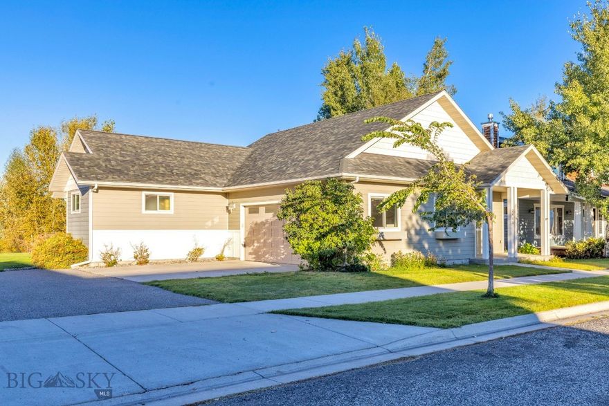 Welcome to this stunning 3-bedroom, 2-bath home in sought-after Baxter Meadows subdivision. This single-level gem offers an inviting and modern living space with vaulted ceilings and an abundance of natural light pouring in through the windows. The thoughtful split-bedroom design places the primary suite on one side for privacy while the bathroom separates two additional bedrooms on the other side. The open-concept kitchen, living and dining area is perfect for entertaining, featuring a remodeled kitchen with quartz countertops and stainless steel appliances. The living room boasts an extra large window that looks out to open space and has a cozy gas fireplace. Step outside to the covered patio, where you can relax and enjoy the views. Situated on a prime lot, the backyard is adjacent to green space and perfect for outdoor activities, plus your in close proximity to Chief Joseph Middle School and neighborhood parks. Additional highlights include central air conditioning, a large attached 2-car garage, underground sprinklers, invisible fence system for your dog, and being about 1/2 mile from the 100-acre Gallatin County Regional Park. This home offers the perfect blend of modern style and functional design in a fantastic location. Don't miss this opportunity --schedule your showing today!