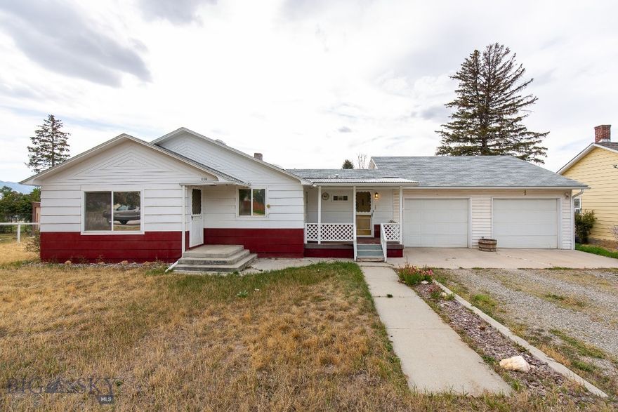 Centrally located in the heart of Sheridan, this 3 bedroom, 2 bathroom home offers space, natural light, and flexibility across two deeded parcels totaling 0.372± acres. This rare setup gives new owners options to enjoy the full yard as it is, make the most of the outdoor space for gardening or recreation, and appreciate the added value of the extra parcel with alley access. Just steps from Sheridan High School, Ruby Valley Medical Center, and Downtown Sheridan, the location is unbeatable. The single-level home features refinished wood floors, fresh paint, updated plumbing, and a bright kitchen with breakfast bar. The primary bath has been fully renovated including a new tiled shower, flooring, and fixtures, while the expanded primary suite includes a walk-in closet that could easily convert back to a bedroom. A spacious laundry and utility room offers abundant storage, outdoor access, and convenience to the oversized 2-car garage and ¾ bath. The unfinished partial basement provides additional storage and houses the mechanical systems. The large backyard, complete with alley access and an additional storage building, adds even more potential. With tasteful updates, great bones, and a price point that makes Sheridan living more attainable, this property is a smart buy ready for its next chapter. Schedule your private showing today.