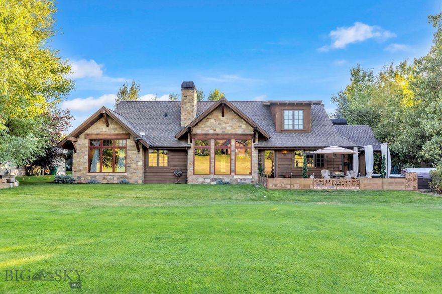 A true builder’s showcase, this exceptional home is one of Bozeman’s most finely detailed residences to come to market. Tucked on a quiet loop in the heart of Bridger Creek, it offers serene Bridger Mountain views and direct golf course frontage, just moments from the clubhouse and trail system. Designed and built by a principal of SBC, the home is a masterclass in craftsmanship. Exterior finishes include reclaimed fir timbers, natural stone accents, copper gutters, and Kolbe windows. Its curb appeal is matched by functionality, with a snowmelt driveway and one of Bozeman’s most impressive garages—complete with extensive cabinetry, workbench, organizers, and even a dog wash station. Inside, every detail has been thoughtfully considered: radiant in-floor heat, central A/C, integrated motorized shades, plaster walls, alder doors and trim, Plato cabinetry, and stunning walnut and tumbled travertine floors. The chef’s kitchen features Wolf/Sub-Zero appliances, a pantry with wine refrigerator and refrigerator drawers, and flows seamlessly to a private, protected outdoor entertaining space with fireplace and Wolf BBQ with hood. Additional highlights include stacked stone fireplaces, a swim spa/hot tub, and dual laundry areas. With its blend of timeless materials and modern systems, this home is equally suited to quiet evenings or memorable gatherings—a rare chance to own a jewel box of Bridger Creek. And for wildlife lovers, a resident pair of cranes and their frequent deer visitors are ready to welcome you home.