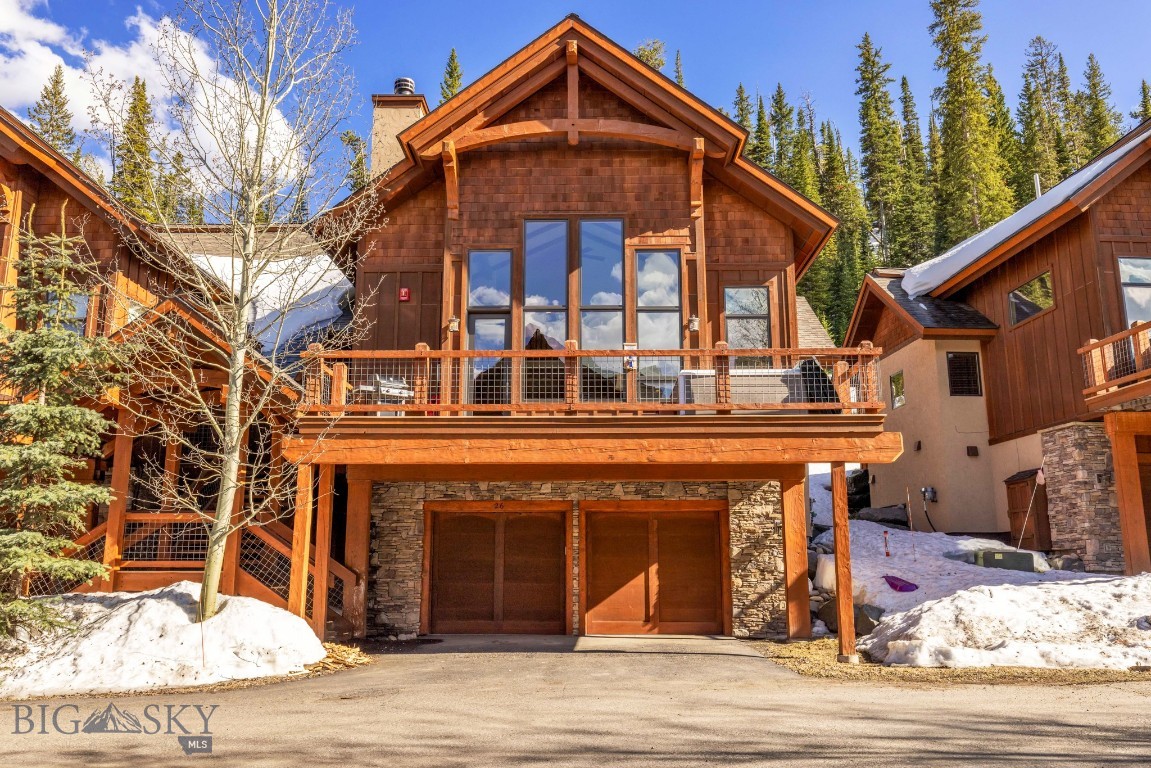 Exquisite Mountain Retreat at Black Eagle Lodge #26 in Big Sky, Montana --- Nestled in the heart of Big Sky Resort’s base area, Black Eagle Lodge #26 offers an unparalleled alpine living experience, where refined comfort meets natural beauty. This beautifully appointed four-bedroom, four-and-a-half-bathroom residence greets you with soaring vaulted ceilings, an expansive open-concept kitchen, living, and dining area, and a striking stone fireplace—the ideal space for relaxing after a day on the slopes.
With direct ski access to Big Sky Resort, this home is a winter sports enthusiast’s dream. And when the snow melts, step outside to explore miles of hiking and biking trails that wind through the surrounding mountains during the spring, summer, and fall. After an active day, unwind in the private hot tub on the spacious deck, all while soaking in breathtaking views of Lone Peak, stretching across the Montana skyline.
Designed to accommodate up to 12 guests, the home also features a two-car garage with two large storage closets, perfect for gear and seasonal items. Ideally located just a short stroll from the Big Sky Resort base area, enjoy convenient walkable access to shopping, dining, and year-round activities.
The interior has been freshly painted, including all closets and the garage, while the HOA has recently replaced the roof (fully paid for), ensuring peace of mind with no special assessments for the new owner.
With a proven rental history, averaging $140,000 gross annually over the past three years and over 110 glowing guest reviews, Black Eagle Lodge #26 is offered fully furnished and turn-key—including a well-stocked kitchen and complete linens for every bedroom and bathroom. Whether you're seeking a luxurious personal retreat or a high-performing investment property, this mountain sanctuary is ready to deliver from the moment you close.
Elevate your lifestyle in Big Sky—Black Eagle Lodge #26 awaits!