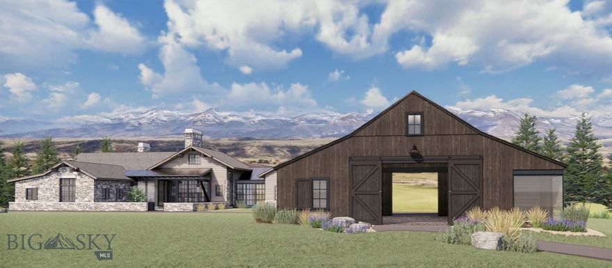 This stunning 3,500 SF Mountain Modern home broke ground in September 2025 in Bozeman’s sought-after Sandhill Subdivision. Current construction stage: Framing! Situated on 2.5 acres on the desirable south side, just 3 minutes to downtown Bozeman, the thoughtfully designed home will blend refined mountain architecture with contemporary comfort—and is available for purchase prior to completion. Featuring 3 spacious bedrooms, a dedicated bunk room, and a seamless indoor-outdoor layout, this home is perfectly positioned to take in sweeping views of the Bridger and Gallatin Mountain ranges. The design showcases organic accents with natural stone and wood siding —capturing the timeless spirit of Montana with a fresh, modern twist. The plan also includes a custom-designed pull-through barn with an additional 548+/- SF of living space, including a private office with 3/4 bathroom, spacious workout room, and 2 additional garage bays, creating a flexible space for work, storage, and recreation. Inside, expect cozy open-concept living, vaulted ceilings, a dramatic fireplace, and oversized windows that frame the landscape and flood the home with natural light. Located just 3 minutes from downtown Bozeman yet nestled in the quiet hills of the country, this is an opportunity to own a brand-new home in one of the area’s most exclusive settings. Buyers who secure the property early enough may have input on select finishes. Experience elevated mountain living—where thoughtful design, privacy, and organic beauty come together in the heart of southwest Montana.