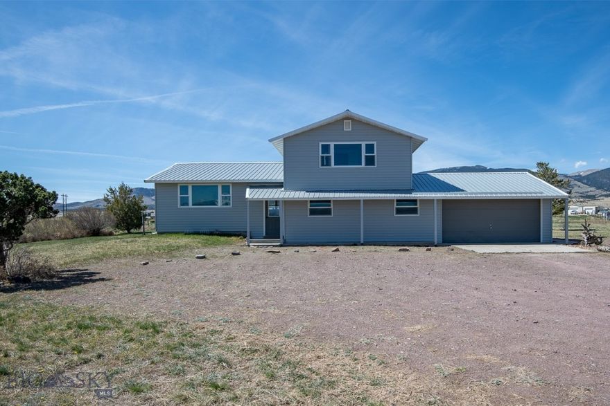 Well maintained home on 10 Acres.  This home features 4 Bedrooms + Office and 2.5 Bathrooms with updated siding, roofing & windows.  Attached garage is insulated and finished to make the perfect workshop and space to store your extras.  Acreage is fenced, cross fenced and ready for your horses or 4H animals.  There's plenty of room to park your boats, trailers & RV.  Conveniently located just minutes away from Townsend, Canyon Ferry Lake or the Elkhorn Mountains.  Schedule your showing today.