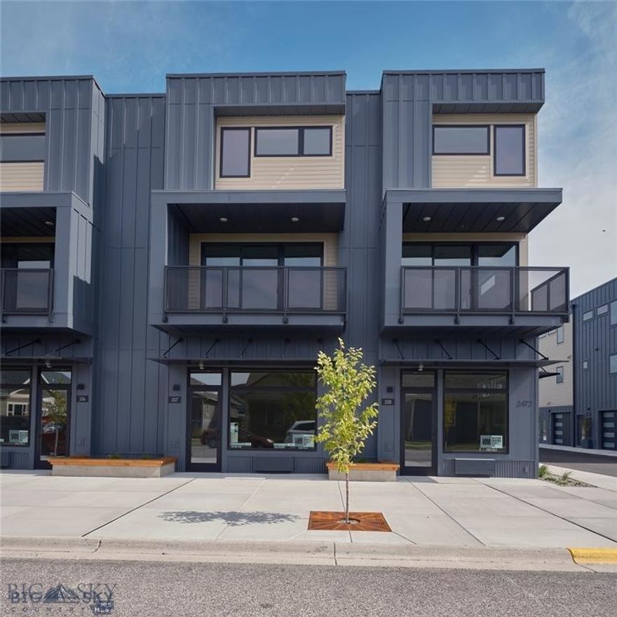 Commercial space available in Westland Lofts! Corner, street front, ground floor, commercial space for retail or office use.  Located on the West side of Bozeman Montana in Baxter Meadows, 2472 Gallatin Green Blvd. Unit 108 is a finished commercial space with 13ft ceilings. It has its own private front entrance with a private bathroom. $1,375.00 per month. Westland Lofts is surrounded on 3 sides by walking trails. The trail system runs throughout Bozeman. Great location in Bozeman and beautiful views of the Bridger Mountains. Close to parks, shopping, restaurants, and the new Billings Medical Clinic.