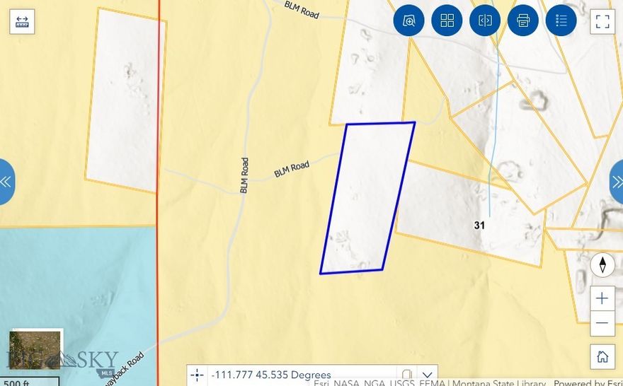 Here is your chance to own an undivided 1/27 interest in this 16.63 acre parcel, known as New York Belle Lode. Shared with an additional 5 owners (varied undivided interests). Experience a piece of Montana’s gold-rush legacy with the historic New York Belle Lode, Mineral Survey No. 2616 — a patented quartz lode claim first secured in 1891 by early Montana prospectors. Nestled in the iconic Norris mining district of Madison County, this claim carries the distinction of patented status, offering private ownership unmatched by typical mining claims. Positioned amid the geologically rich terrain that helped shape the state’s mining heritage, the New York Belle stands as both a tangible link to the adventurous spirit of Western exploration and a rare opportunity for ownership in a storied district that produced remarkable gold lode output for more than half a century. Any easements or covenants are unknown. This property is part of an estate where original owner has deceased, and Trustee has no known knowledge of what is or is not involved with the property or mining claim and mineral rights. Information is deemed reliable but not guaranteed. Buyers and buyers' agent to do and perform all due diligence to buyers satisfaction.