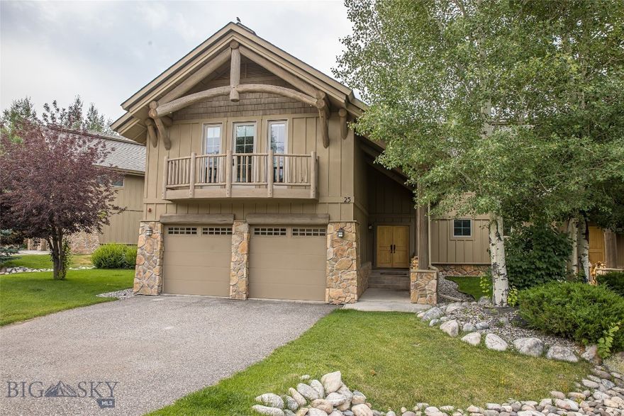 This stunning 4 bedroom, 3 1/2 bath + loft is being offered in the coveted Crail Ranch neighborhood. Crail Ranch is ideally located in the heart of Big Sky, offering easy access to world-class skiing at Big Sky Resort, hiking trails, fishing spots, and a variety of outdoor adventures. With the convenience of nearby shopping, dining, and entertainment, you'll have everything you need just minutes away. Remodel includes new floors, window treatments, paint, light fixtures, appliances, hot tub, 3 bathrooms redone and new electric water heater and boiler. As you step inside, you'll be greeted by an open-concept living area with high vaulted ceilings, large windows, and natural wood finishes that create a warm, welcoming ambiance. The spacious living room features a cozy gas fireplace—ideal for chilly mountain evenings—and opens up to a private patio where you can enjoy stunning views of the surrounding mountains and pristine wilderness. This townhome is truly the perfect place to experience mountain living at its finest. Offered fully furnished with a few exceptions.Don’t miss your chance to own a piece of paradise in Big Sky!