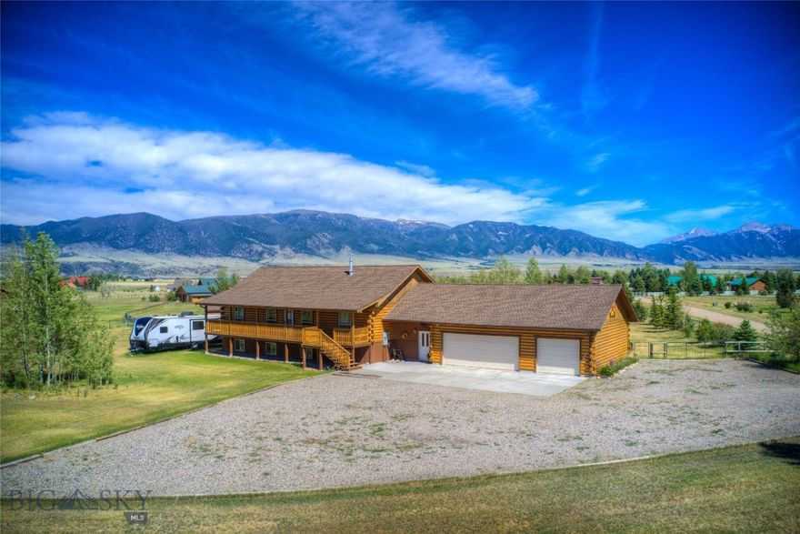 Amazing family home just minutes from Ennis! Enjoy breathtaking views of the Madison range sitting in the shade of your covered porch, or from the courtyard with its mature trees and greenhouse. This beautiful 4bd, 3ba, 3200+/- sqft home - being sold fully furnished has an open feel that flows from the kitchen through the living and dining area with vaulted ceilings and a cozy wood stove. A large family/media room in the basement, enclosed breezeway that leads into a 3 car garage, decks on the front and back, underground sprinklers, and even RV hookups! With it's close proximity to Ennis Lake, and the amenities Ennis has to offer this is your opportunity to live the best life!