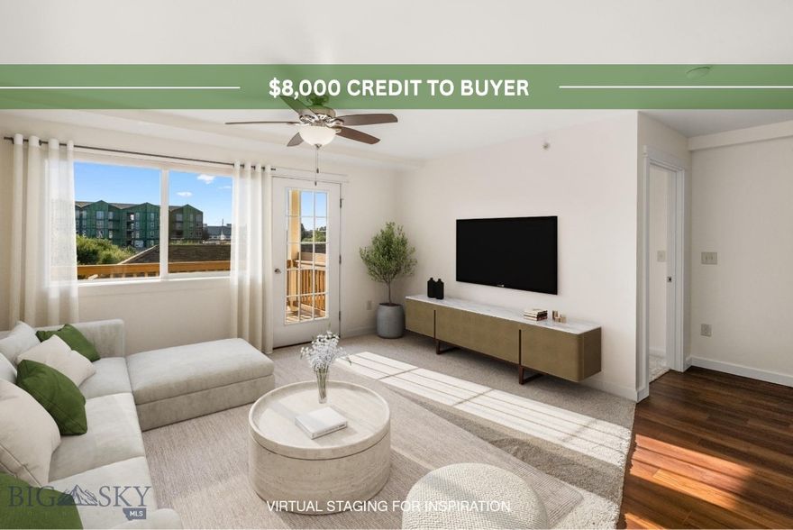 SELLER OFFERING $8,000 CREDIT TO BUYER!!

This cheerful second-level condo in a convenient Bozeman location has been refreshed, renewed, and is ready to impress. Featuring brand-new carpet, fresh interior paint, new sinks and faucets, shiny new appliance package, sleek new blinds, and a covered balcony perfect for morning coffee or winding down after a day outdoors—this home checks all the boxes.

The open-concept living, dining, and kitchen areas offer a bright, welcoming vibe ideal for cozy nights in or game nights with friends. The spacious primary bedroom includes its own en suite bathroom, while the second bedroom and full bath offer flexibility for guests, hobbies, or the home office you plan to set up.

Parking? Absolutely. You get a detached garage for your car, gear, or emotional support storage bins—plus an assigned parking space.

And let’s talk location:
Outdoor lovers, rejoice—this home puts the best of the Montana lifestyle at your fingertips.You're less than an hour to Big Sky Resort and just 20 minutes to Bridger Bowl. Crave adventure? World-class fly fishing, hiking, biking, and more are right outside your door. Need to travel? The Bozeman Yellowstone International Airport is a quick drive away—making weekend getaways a breeze. 

Whether you're a first-time buyer, savvy investor, or someone who simply loves a good balcony and fresh updates, this move-in-ready gem is a must-see!