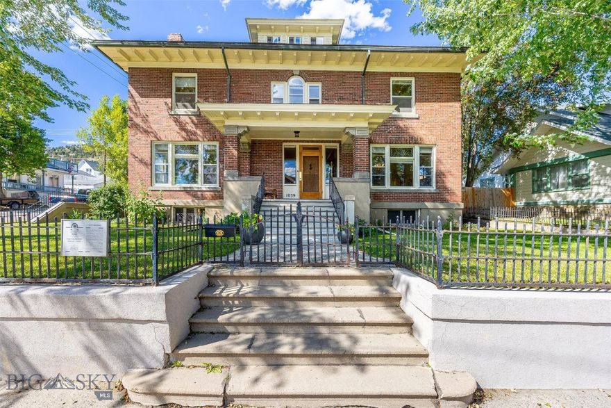 Step into the past with this elegant and immaculately maintained residence, located on Butte's highly sought-after upper west side. This is a true gem of Butte's historic landscape. The home is a stunning example of Classic Renaissance Revival architecture, a style that draws its inspiration from 15th- and 16th-century Italian design. Historically known as the Orton Residence, as William and Mildred Orton and their children lived here from 1911 to 1923.
This home stands as a testament to timeless elegance, boasting a superb condition both inside and out. Every detail speaks of exceptional care and pride of ownership. Situated within the Butte National Historic Landmark District, this property offers a rare opportunity to own a home with a rich and documented history, now paired with modern-day comfort and exquisite upkeep.