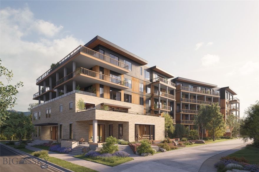 Introducing Bozeman Yards — Bozeman’s most exceptional new address and the highest standard of luxury construction available on the market. Perfectly positioned in the heart of the vibrant Mill Arts District on the Northeast side, Bozeman Yards offers an unrivaled living experience where world-class design, premium finishes, and curated amenities come together in a way that no other development in town can match. These architecturally striking condos feature elevated finishes inspired by Montana’s natural beauty, with oversized windows framing panoramic Bridger Mountain views - each interior space is matched with an equally appealing outdoor space designed for year-round enjoyment. Residents enjoy exclusive access to The Yards Club, a one-of-a-kind private spa and wellness retreat featuring a plunge pool, sauna, cold plunge, fitness studio, and owner’s lounge. With thoughtfully designed landscaping, nearby trail systems, and walkability to both downtown Bozeman and Story Mill Park, this is the most connected, design-forward, and amenity-rich living experience available. Reserved parking, private storage, and a community-focused design complete the vision—Bozeman Yards is truly defining a new standard of excellence.
Bozeman Yards Unit 306 offers 2 bedrooms, 2 bathrooms, and a den, with north-facing views stretching toward the Bridger Mountains. The open-concept layout and oversized windows fill the space with natural light, while the expansive terrace blurs the line between inside and out. Both bedrooms are ensuite, and the den adapts easily to a home office or lounge. Thoughtfully outfitted with Thermador appliances, designer fixtures, and full-slab quartzite countertops and backsplash, Bozeman Yards is setting a new standard for luxury.