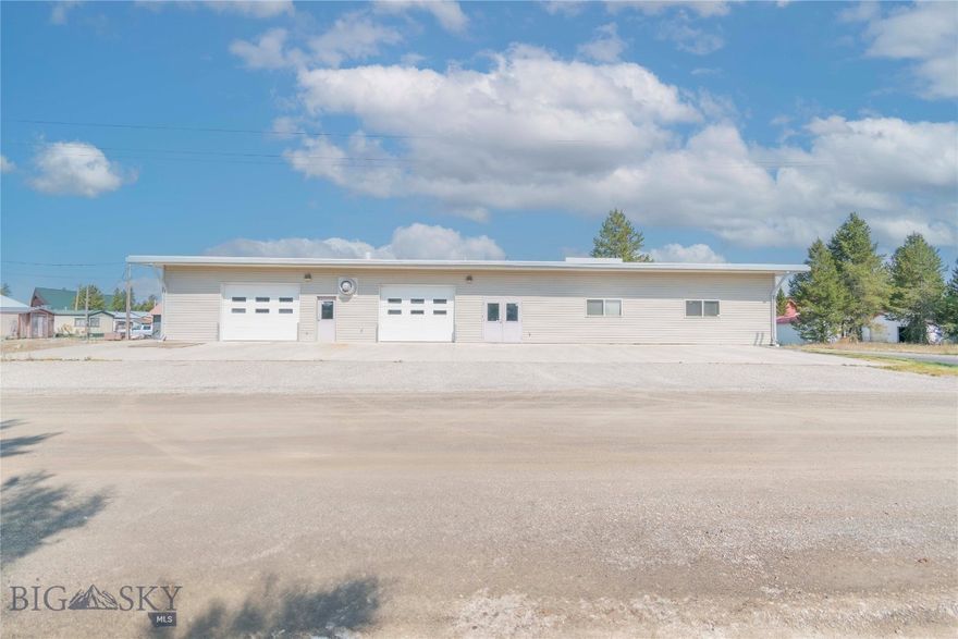 Centrally Located in the Town of West Yellowstone, There are So Many Options for Use of this Well-Maintained Multi-Purpose Building with Multiple Amenities!  Use for Storage, Wood-working Shop, Warehouse, Automobile Repair, Manufacturing, and More!  The Property has a Gross Building Area of Approximately 5,760 square feet on the First Floor which is comprised of approximately 4,800 square feet of warehouse space and approximately 960 square feet of office space.  In addition to the First-floor space,  there is a Full Basement which contains approximately 5,760 square feet of Gross Building Area.  The Combined Gross Building Area is Approximately 11,520 square feet!  There are 5 Offices,  an Air Compressor System,  Dust Collecting System,  Elevator,  Sprinkling System,  Alarm System,  AND 3 Phase Electric!  AND 3 Overhead Doors and a Loading Dock!  AND a New Roof too! Click the icons to View the Virtual Tour and 3D Tour of the Building.  Check It Out!