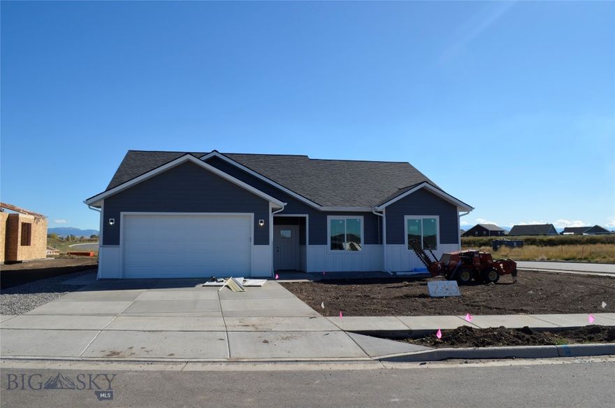 New construction in Meadowlark Ranch on a corner lot with beautiful Bridger views!  Enjoy the open concept living area and kitchen with large picture windows facing the Bridger range.  Zero entry building with 9 foot ceilings. Extensive outdoor living space with covered area for cooking/dining.  Radiant floor heating throughout. Primary suite has his and hers walk in closets. The home has an on demand hot water heater and the interior walls have sound proof insulation.  The attached 2 car garage is insulated with R21 and has radiant heated floors.  The property will be fully landscaped with underground sprinkler system. Seller is offering a 10k interest rate buy down at closing.