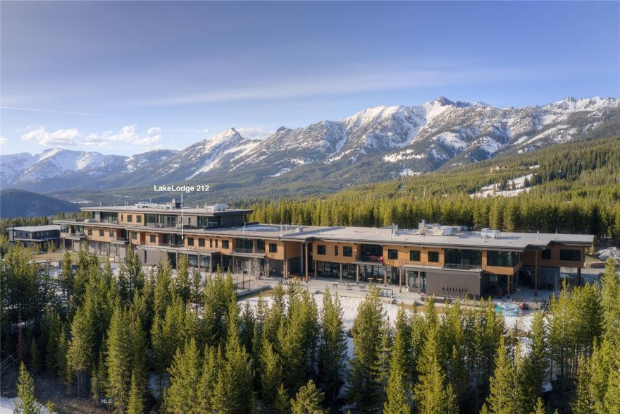 Welcome to your mountain paradise in the heart of Moonlight Basin! This exquisite 3-bedroom, 3-bath ski-in, ski-out condominium offers the perfect combination of luxury, comfort, and convenience, making it the ultimate destination for your alpine adventures. The open-concept living area, complete with a cozy fireplace, offers the ideal space to unwind after a day on the mountain. Large windows fill the space with natural light, and the stunning mountain views remind you of the breathtaking surroundings. In addition to the private residences, the LakeLodge is home to an outdoor pool and two hot tubs, daily restaurant, robust fitness center and gym, children's space, Moonlight Outfitters activities and events, and owner's mudroom complete with private ski lockers for the condo owners.