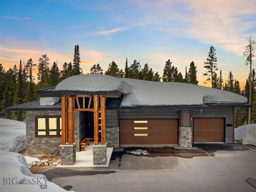 Mountain splendor and solitude!
Nestled in the Firs sets a spectacular 5 bedroom/5 bath mountain retreat.

Welcome to your dream alpine escape in the heart of Big Sky Mountain Village—where breathtaking mountain views, luxury finishes, and unmatched ski access come together to create the ultimate Montana lifestyle. This 5-bedroom, 5-bathroom residence offers over 4,400 square feet of refined living space designed for comfort, relaxation, and year-round adventure.

Perched in a prime location with ski-in/ski-out access, this home delivers sweeping views of Lone Peak and the surrounding Spanish Peaks wilderness. Soaring ceilings and expansive windows bring the outdoors in, flooding the main living areas with natural light and framing the iconic landscape. Three inviting fireplaces—one in the great room, another in the primary suite, and a third in the lower-level lounge—add warmth and ambiance throughout.

The gourmet kitchen features high-end appliances, custom cabinetry, and a spacious island, perfect for hosting après-ski gatherings. Three bedrooms with en-suite bath, ensuring comfort and privacy for guests and family alike. The luxurious primary suite includes a spa-inspired bathroom, walk-in closet, and private balcony with panoramic views.

Additional highlights include a 3-car heated garage, large mudroom with ski storage, dog wash and a covered outdoor patio ideal for year-round enjoyment.

Whether you're seeking a full-time residence or an elite mountain getaway, this exceptional property offers the rare opportunity to own a slice of Big Sky paradise. Schedule your private showing today and experience mountain living at its finest.