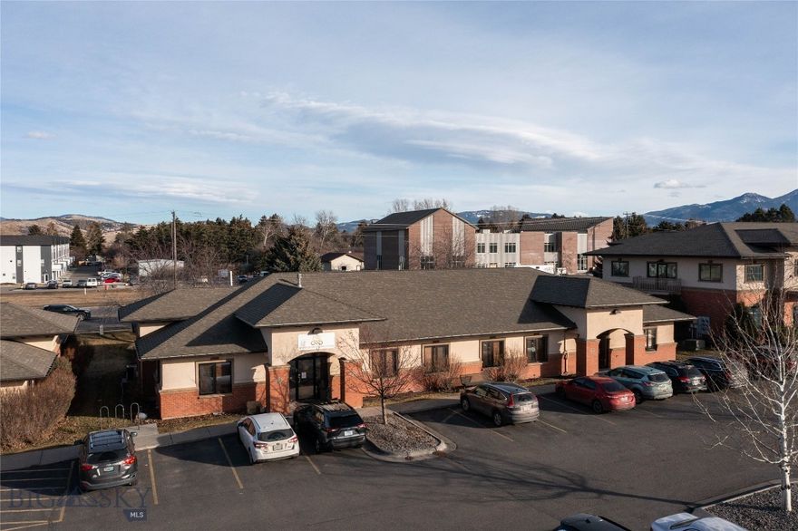 Great small office condo with 3 private offices, reception or work space, kitchenette and two bathrooms. Conveniently located in the Stoneridge Commercial Sub with great visibility off North 19th Ave. In the heart of Bozeman this unit is easy to access from all areas. Ideal for any number of professional office uses. Available now.