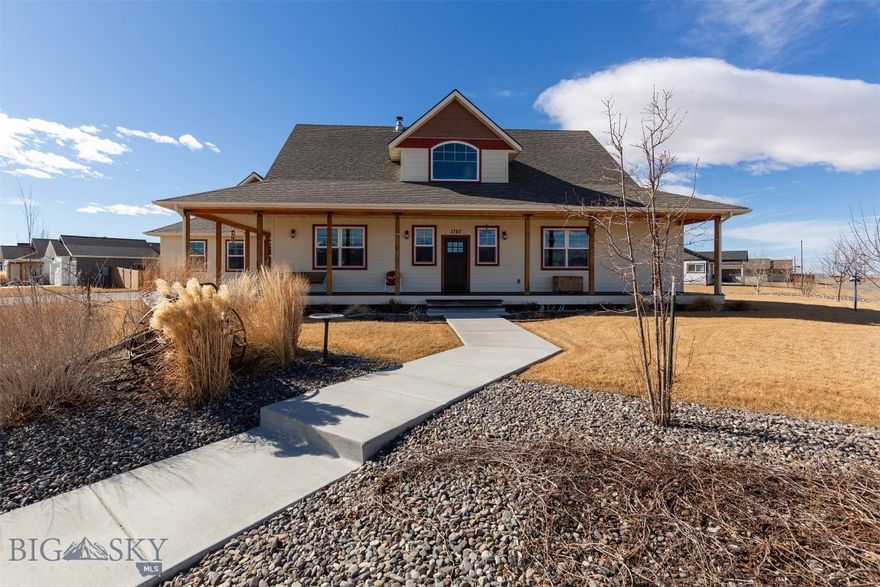 Wait until you see this exceptional Montana home situated on over half an acre in one of Belgrade’s most sought-after subdivisions, Ryen Glenn. Where wide open farmland and breathtaking Bridger Mountain views create the feeling of peaceful country living while remaining incredibly convenient to town.

This beautifully crafted residence offers over 3,600 square feet of thoughtfully designed living space with 4 bedrooms and 3 bathrooms, plus an office. Combining comfort, quality, and timeless style. Attention to detail is evident throughout with stunning wood trim, fine craftsmanship, and warm finishes that create an inviting and refined atmosphere.

The spacious and functional layout features a beautifully appointed kitchen, generous living areas, and a cozy real wood fireplace that serves as the perfect centerpiece for gathering with family and friends. The main floor is equipped with radiant floor heat, providing consistent warmth and comfort during Montana’s colder months.

Enjoy the outdoors from the expansive covered front porch that wraps around two sides of the home, an ideal space for relaxing and taking in the sweeping Bridger Mountain Range views, surrounding farmland, and Montana sunrises.

Car enthusiasts and hobbyists will appreciate the massive 3-car garage totaling over 1,000 square feet, (25x41), complete with radiant floor heat, floor drains and offering abundant space for vehicles, toys, and projects.

Perfectly located less than 5 minutes from Bozeman Yellowstone International Airport and under 15 minutes to Costco, Target, and all the amenities of Bozeman, this property offers the rare combination of privacy, space, luxury, and convenience.

Experience the best of Montana living with room to breathe, spectacular views, and exceptional quality throughout.