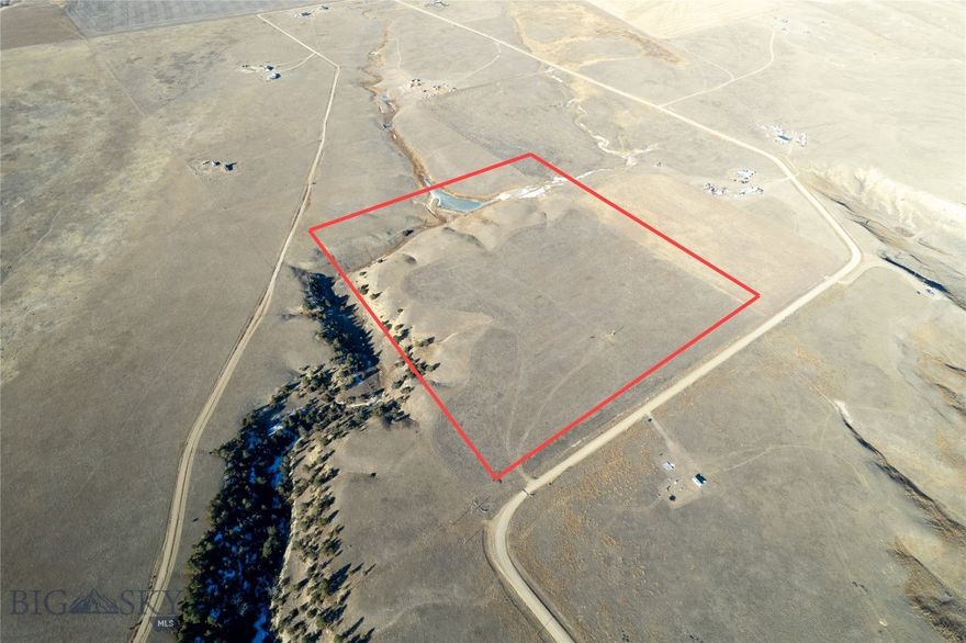 This Property is 40 acres of mostly flat terrain with Natural grasses growing on it and a Natural Spring flowing from it. It comes equipped with a Private Well , Electricity and Fiber optics to Lot, along with Panoramic views of surrounding Mountain Ranges including the Beartooth Mountains, Crazy Mountains and the Little Snowy Range. 
This Property has been recently Surveyed and it borders a square mile of State Land on its Southern border. It is only minutes away from Deadman's Reservoir well known for its Sport Fishing and Boating opportunities! Come take a look at this one and don't let it pass you by!
