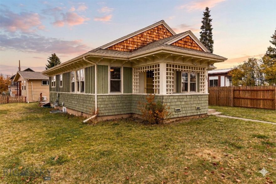 A 1915 bungalow with original hardwood floors, a covered front porch, and over a century of Montana character... paired with a modern guesthouse and a buildable lot, all on 1/3 acre in the heart of Gallatin Gateway. This is the kind of property people move here hoping to find.

The main home (~2,308 sq ft, 3 bed, 2 bath) has been thoughtfully updated while keeping the details that make a historic home worth owning: warm wood trim, period built-ins, and the kind of craftsmanship you simply can't replicate today. The main level features an updated kitchen with white cabinetry, a dining area that flows into the living room, two bedrooms, a full bath, and main-level laundry. The daylight lower level adds a third bedroom, second living area, and a beautifully finished ¾ bath with modern vanities, and it can be accessed from inside the home or through a private exterior stairwell, creating real flexibility for multigenerational living or guest accommodations.

The guesthouse (~1,008 sq ft, 2 bed, 2 bath) is a newer build with a bright, open kitchen, butcher block counters, a covered front patio, and a side yard deck. It's move-in ready as a rental, guest quarters, or home office with complete separation from the main residence.

Both homes sit two blocks from the Gallatin River. Fly fishing, rafting, hiking, and wildlife are part of daily life here, not a weekend trip. Stacey's Old Faithful Bar & Steakhouse and The Westerner (Montana's only real honky-tonk) are a short walk. Bozeman's restaurants, shopping, and airport are 20 minutes north. Big Sky's world-class skiing and mountain biking are 30 minutes south. You're not choosing between access and privacy... you're getting both.

No HOA. No covenants. No known zoning restrictions. The second lot in this double-lot parcel is unbuilt and ready for future development. Whether this becomes your family's home base, a retreat property, or an income-producing investment with short-term and long-term rental potential, the options are wide open.

Properties like this in Gallatin Gateway don't come up often. Call today for a private showing.