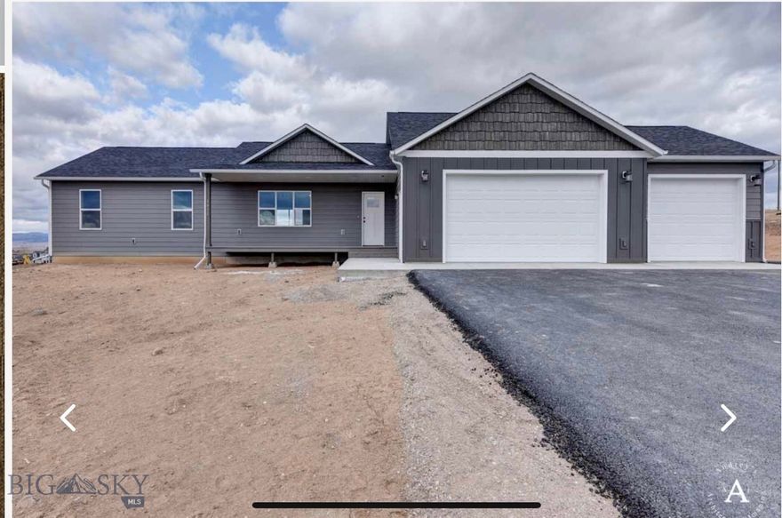 To Be Built – Your Ideal Montana Home Awaits!
This thoughtfully designed single-level home will be situated on a beautiful 1-acre lot, offering the perfect blend of peaceful surroundings and convenience to town. With 3 bedrooms and 2 bathrooms, the layout features an open-concept living room, kitchen, and dining area—ideal for everyday living and entertaining. You'll also appreciate the separate laundry room and the convenience of an attached two-car garage.

Take in stunning views from your own backyard while enjoying the ease of modern, low-maintenance living. Whether you're looking for a peaceful retreat or a place to grow, this home offers the best of both worlds.

Construction has not yet started—secure your spot now and watch your vision come to life! Contact us for more details.
*Photos are of similar homes built by same builder and are for reference only—actual finishes and details may vary.