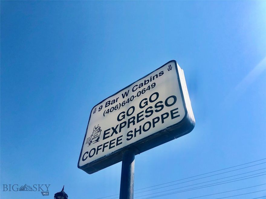 Invest in West!! The Options are Endless with this Prime Commercially Zoned Location. AND Only Blocks from Yellowstone Park!  The Go-Go Espresso Coffee Business and 9 Bar W Nightly Rental Cabins are Long-term Businesses Located on a Desirable Town of West Yellowstone Lot ,with High Visibility and Traffic, at the Intersection of Highway 20 and Electric Street! The Drive Thru Area is Paved- with a Double Drive Thru! And the Coffee is Great! The Yard Area is Nicely Landscaped. The Cabins are Meticulously Maintained and Immaculate with Attractive Decor! There are also 2 Additional Cabins Used for Inventory/Storage which Could be Remodeled/Updated if Desired.  Make an Appointment and Come view!