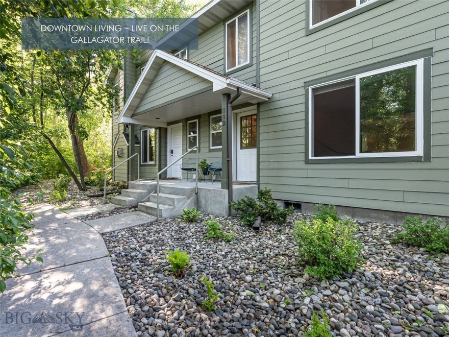 Prime DOWNTOWN Bozeman condo located in the highly sought after Southside neighborhood. Location cannot get any better! Walk out your front door onto the Main Street to the Mountains Trail system (i.e., the Gallagator Trail), and cool off with the Bozeman Creek just steps away. Condo features 3 bedrooms, 2 bathrooms, a formal master suite with bath ensuite. There's a spacious main living area with a cozy gas fireplace with private wooded tree views from the living room. Additional features include ample dining space for a large table, a main floor laundry room, and a one car attached garage. The condo HOA covers exterior maintenance, water/sewer, snow removal, and landscaping for easy, low-maintenance living. Meander through the lush, mature Cottonwood trees, cross the bridge, and enjoy the tranquil sounds of Bozeman Creek while reaching downtown in just 0.7 scenic miles. Along the way, stop by Bogert Park or continue to Pete’s Hill for breathtaking views of Bozeman. From this unit, you are within 1/2 mile to Montana State University's campus. New upgrades include a new fridge and new electric range just installed never been used. A fresh coat of a warm white interior paint was just completed. Embrace a more outdoor-oriented, car-free lifestyle with this exceptional investment. Included condo parking available: 1 garage stall spot and 1 spot adjacent to garage. All other parking availability is on the street, no permit parking enforced on College or S Black. A rare opportunity to enjoy peaceful, trail side living in the heart of Bozeman.