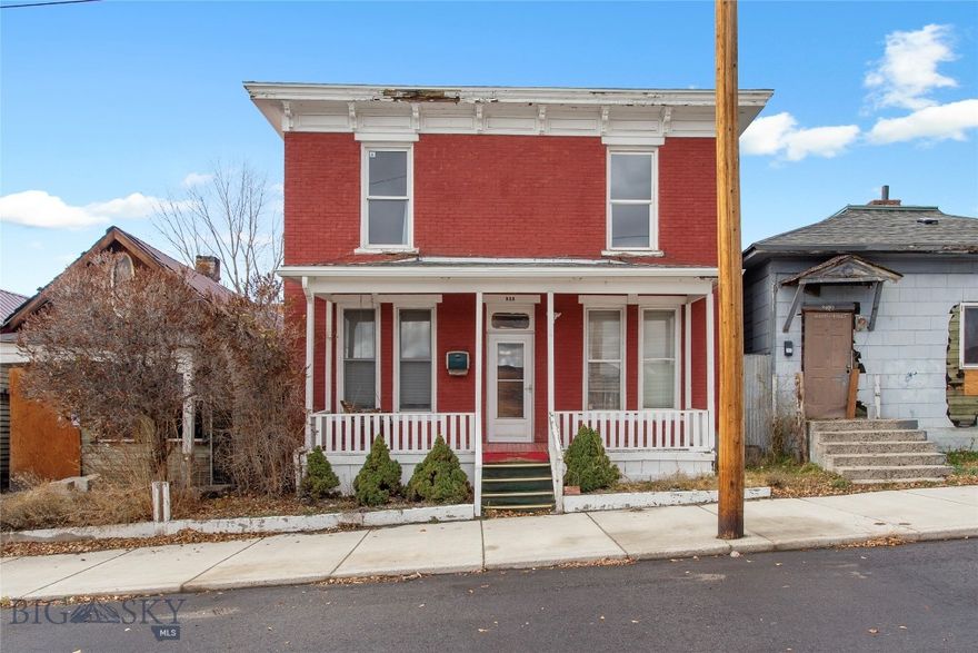 Step into the charm of Butte’s storied past with this stately 6-bedroom, 2-bath historic brick home located in the heart of Uptown.  Enjoy quick access to dining, shopping, galleries, night life, Montana Tech, & hiking trails—plus the rich history that makes this district truly one-of-a-kind.  Whether you envision restoring this treasure to its original grandeur, customizing for modern comfort, or exploring rental possibilities, this home offers exceptional value and unbeatable historic ambiance.