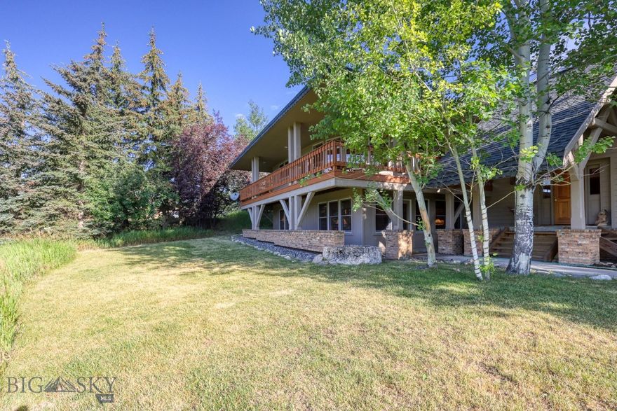 If location is important to you, this is it! This well maintained Timber Frame home, constructed by Big Timber Works/Blue Ribbon Builders, is located in the upscale Sweetgrass Hills neighborhood at the very top of the subdivision. The home location offers panoramic views to the south, overlooking the Big Sky Meadow Village and views of Lone Peak Mountain in the distance. The property backs up to a 20 acre parcel, with the ever popular Reflector Hiking Trail easement on it. Perfect for that daily walk in the woods, right from the house. The home has a Security System, 3 bedrooms, 3.5 bathrooms (all with new fixtures), with upper and lower level great rooms (each with fireplaces), for entertaining the family or guests. A front covered deck and rear private patio, are perfect for that outside time. A new roof was just installed using 50 year Timberline Shingles. The world class Big Sky Ski and Summer Resort is a short drive up the Mountain Road. All of the summer and winter amenities are minutes away. Big Sky offers unlimited activities, restaurants, shopping, Music In The Mountains, Farmers Market and so much more.