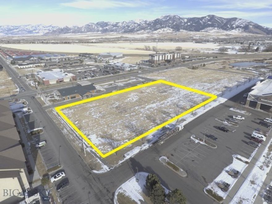 Land for sale or lease.  Commercial lot located in North Bozeman just off 19th and Baxter.  Use is restricted and does not allow a hotel, but would be a prime location for restaurant or many other uses.  Located in a busy business hub that includes Lowe's, Hilton Garden Inn, Old Chicago, Wendy's and a future hotel.  Owner would consider a build to suit opportunity.