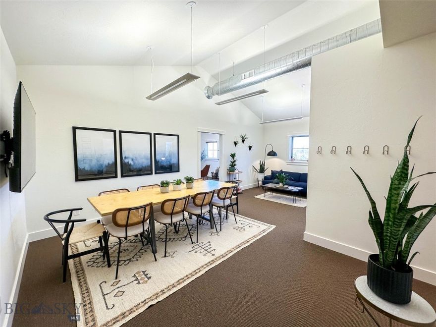 This well-maintained 1,044 SF second-floor office suite offers a functional and flexible layout ideal for a variety of professional users. The space features two private offices, a spacious central area perfect for a conference room or collaborative workspace, and a large kitchen/breakroom that currently accommodates additional desk space. The kitchen/breakroom was recently refreshed with new paint and the suite presents a clean, professional environment throughout. The building offers elevator access to the second floor, along with shared restrooms and common areas; new roof and restroom upgrades are scheduled for April 2026. Enjoy stunning Bridger Mountain views from every north-facing window, including both office spaces.