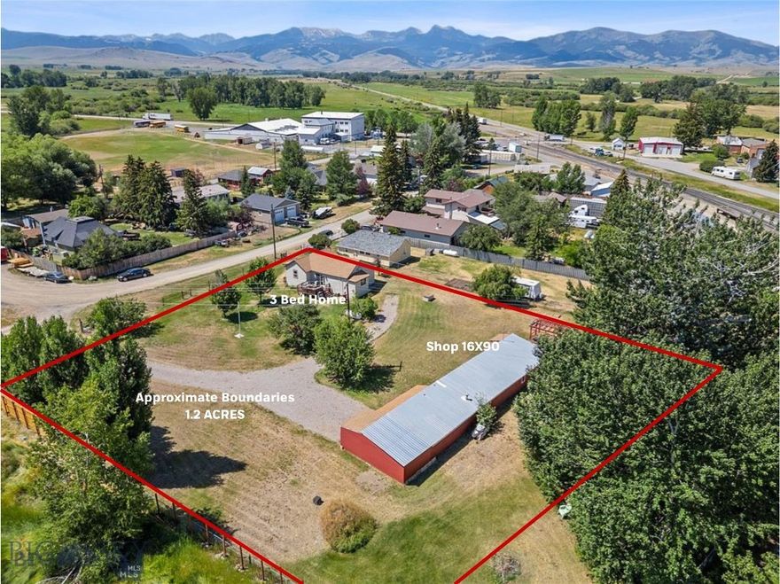 This light and bright 3-bedroom, 1-bath home offers 1,355 sq ft of comfortable living space all on a single level.  Thoughtfully decorated with neutral tones, hickory wood and tile floors. The open-concept layout features a spacious kitchen with a large island and easy access to the back deck for outdoor gatherings. Master bedroom has walk in closet.

Property consists of 4 separately deeded city lots for great investment opportunity if new Owner would like to sell separately. 

The fully fenced yard sits on over an acre and includes mature apple trees and tons of space for pets, gardening, or simply enjoying the Montana lifestyle.  An impressive 16x90 shop provides room for tools, toys, and even chickens. House and shop are metered separately. 

Located just off the main road in the heart of Harrison and less than a block from the K-12 school. This property has no HOA and combines small-town charm with convenience. Enjoy world-class recreation just minutes away: 5 minutes to Harrison Lake, 10 minutes to Norris Hot Springs, 20 minutes to Three Forks or Ennis and 10 minutes to trails and fishing in the Tobacco Root mountains.
Some photos are of area amenities and not taken from property.

Easy commute to Bozeman with it's fine dining, vibrant downtown and Costco trips. Call your favorite Realtor for a tour today!