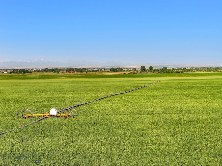 Discover this picturesque legacy farm located just outside of Bozeman with some of the oldest water rights from Ross Creek. Spanning 313 acres, this sub-irrigated farm offers alfalfa and naked oaks in addition to other crops which ensure income opportunities while maintaining exceptional privacy and breathtaking views of the Gallatin Valley. The conservation easement in place protects the land from development with the exception of an 8-acre build site, ensuring its agricultural and environmental value is preserved for future generations. Adding to its appeal, the South Fork Ross Creek meanders through the property, providing an excellent water source for irrigation and enhancing the scenic beauty of the farm. The 8-acre designated build site on the far north end of the property provides incredible privacy and unobstructed views.