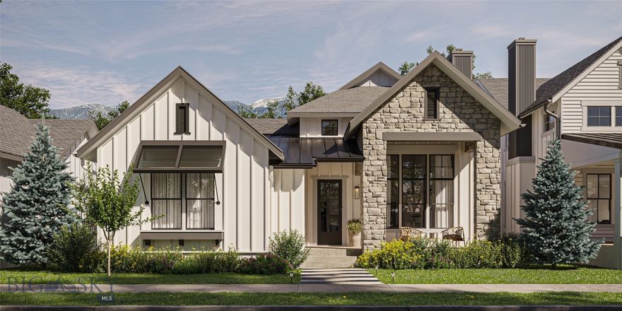 Introducing the next exciting phase at Blackwood Groves - welcome to The Porches! The Porches at Blackwood Groves is an intimate neighborhood of just 27 beautifully designed homes, surrounded by parks, playgrounds, and stunning views. Each home features an oversized front porch and intimate, private courtyard, creating a warm, inviting ambiance.  Plan 1 is a sleek, single level design, featuring a spacious kitchen with premium appliances, large island, walk-in pantry, quartz countertops, and beautiful cabinetry. The oversized main level primary suite enjoys a spacious walk-in closet and stunning en-suite bath. Two additional guest bedrooms, another full bath, and a convenient powder bathroom make this floor plan both versatile and functional.  Blackwood Groves residents enjoy a multitude of connected amenities, including dog parks, extensive trail systems, cross country ski loop, and the future Village Square. The heart of the community, the future Village Square will be the gathering place for friends, families and neighbors as well as others living and working in the south Bozeman area. With quick proximity to Montana State University, Downtown Bozeman, and Bozeman's best parks, trails, and schools, Blackwood Groves is a modern expression of the ideal small town in the heart of Bozeman.