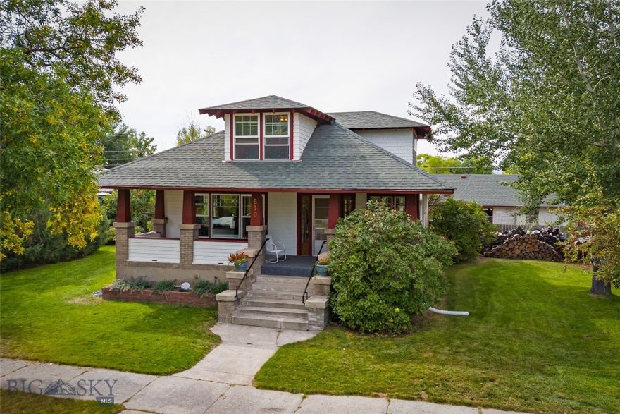 REALLY COOL OLDER CRAFTSMAN STYLE HOME BUILT IN 1916. TONS OF UPGRADES THAT MAKE THIS A REALLY COOL PLACE TO CALL HOME. THERE IS A BIG FRONT COVERED PORCH FOR BBQ AND SITTING WITH COLD DRINKS IN THE AFTERNOON SHADE. YOU COME IN THROUGH THE ENTRY THAT BRINGS YOU INTO A VERY LARGE LIVING ROOM WHERE THERE IS A REAL HEAT PRODUCING WOOD FIREPLACE. SIDE NOTE, SELLER IS LEAVING APPROXIMATELY 4 CORDS OF WOOD FOR THE NEW OWNER. YOU ARE NOW NEXT TO A BIG DINING ROOM WITH A NOOK AND THE KITCHEN. THERE IS SOME BEAUTIFUL BUILT IN CABINETS. DOWN THE HALL IS THE GENEROUS MASTER BEDROOM WITH FULL BATH WITH TUB.THERE IS A VERY GENEROUS MASTER CLOSET ALSO. NOW TAKE THE STAIRS UP AND YOU WILL FIND TWO MORE NICE SIZE BEDROOMS AND A FULL BATH WITH SHOWER. 
NOW GO BACK DOWN AND YOU WILL FIND SOME OF THE OLDER WINDOWS PRESERVED AND THREE VERY BEAUTIFIL CHANDELIERS. 
NOW GO THROUGHT THE MUDROOM ATTACHED TO THE KITCHEN AND GO OUT BACK WHERE YOU WILL FIND A BIG CONCRETE PATIO ATTACHED TO A DOG RUN WITH TWO HEATED DOG HOUSES. THE DOG RUN HAS LAWN AND HAS A CHAIN LINKED FENCE. THERE ARE LOTS OF TREES AND GRASS AND THERE IS A SANDPOINT WELL THAT IS 17 FEET DEEP AND IS RUN BY A 2.5 HP PUMP THAT WILL RUN FOUR HOSES AND IS VERY COST EFFICIENT. THERE IS A TWO CAR GARAGE THAT IS INSULATED AND FINISHED WITH OVERHEAD STORAGE. THERE ARE TWO 9 X 7 INSULATED GARAGE DOORS WITH OPENERS AND IT IS 24 X 26 (624 SF). THERE IS AN ATTACHED SHOP WITH FULL BATH AND IT IS ALSO FINISHED. IT IS 18 X 26 OR (468 SF). THERE IS ROOM TO PARK YOUR TRAVEL TRAILER OR BOAT BY THE BACK ALLEY. NOW THERE IS A BIG COVERED STAIR ENTRANCE THAT HAS A HEAVY WEIGHT TO HELP OPEN AND HOLD OPEN WHILE YOU USE IT TO GET TO THE BASEMANT. THERE IS A LOCKED DOOR THAT WILL GET YOU INTO THE UNFINISHED BASEMENT. THE BASEMEENT IS WHERE BRADLEY WHITE 43-GAL HOT WATER IS AT, AS WELL AS THE NEWER SLANT FIN WATER BOILER THAT RUNS THE HEAT REGISTERS. 
BUYER TO CONTACT THE CITY OF THREE FORKS TO FIND OUT STATUS OF FLOOD PLAIN.
THIS BASEMENT WILL BE GREAT FOR THE KIDS, THE OUTDOORS MAN, THE QUILTER, WOOD SHOP, YOU NAME IT. IT ALSO HAS A COLD STORAGE ROOM FOR THE GARDINER.
THE LOCATION IS NEAR THE PARK WHERE THERE IS A TENNIS COURT, SUMMER SWIMMING POOL AND PLENTY OF PICNIC OR PLAY AREA. THE GOLF COURCE IS ABOUT 6 BLOCKS AWAY. 
THE SCHOOLS AND CHURCHS ARE IN WALKING DISTANCE.THE GROCERY STORE IS VERY CLOSE AND THERE ARE SOME VERY FINE RESTAURANTS CLOSE BY. THIS IS A VERY NIC PLACE AND THERE ARE NOT MANY OF THESE.