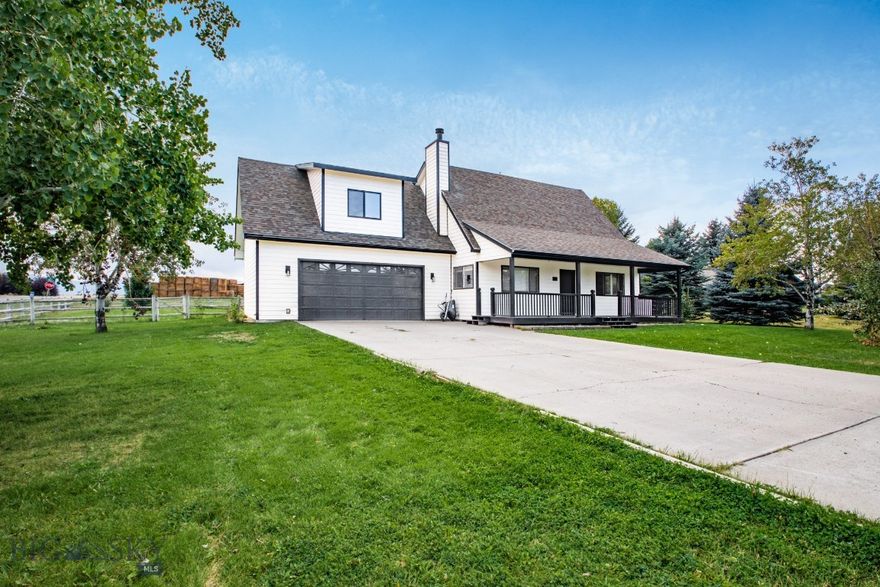 Welcome to this beautifully updated 4-bedroom, 2-bathroom home on just under half an acre in the sought-after Valley Grove subdivision! Thoughtfully refreshed with a brand-new addition and numerous upgrades, this home blends comfort, character, and Montana living. Inside, you’ll find fresh interior and exterior paint, new carpet, stylish light fixtures, and updated kitchen counters with a modern backsplash. The living room is centered around a gas fireplace and soaring vaulted ceilings, creating a sense of warmth and grandeur. A versatile bonus room offers flexible space for work, play, or hobbies. The floor plan features 2 bedrooms on the main level and 2 bedrooms upstairs connected by a Jack-and-Jill bathroom—perfect for family or guests. Step outside to enjoy the brand-new back deck and expansive backyard that stretches to open space, showcasing unobstructed views of the Hyalite Foothills and even the Spanish Peaks. The oversized garage provides plenty of room for vehicles and gear. Set on a fantastic corner lot, this property also benefits from the charm and amenities of Valley Grove—larger lots, community water system, septic, parks, trails, and a picturesque pond, all with breathtaking Bridger Mountain views. Conveniently located just west of N 19th, you’ll have quick access to town while still enjoying the space and serenity of a well-established neighborhood. This home offers the perfect balance of updates, views, and community living—ready for its next chapter.