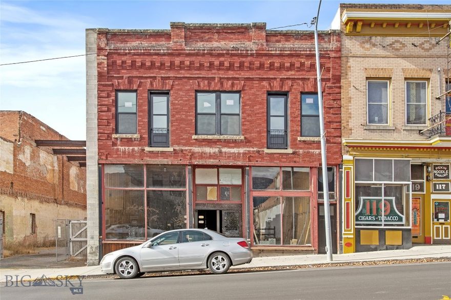 This commercial property in Uptown Butte, Montana, offers a versatile opportunity for various business ventures. Here’s a summary of its features:

Property Highlights:
 • Main Level: Ideal for retail, business, or food and beverage establishments, with a full basement providing ample storage space.
 • Upper Level: Features a separate entrance and address, ready for residential development into apartments, townhouses, or condos.
 • Parking: Includes adjacent off-street parking, enhancing convenience for tenants and customers. (lot next to building is included). 
 • Electrical System: The building has been upgraded with a completely new electrical system.
 • Flexible Purchase Options: The owner is open to selling the residential upper floor separately, depending on the proposal, and may consider owner financing.

Potential Uses:
 • Mixed-Use Development: Combine commercial operations on the main level with residential units above to maximize income potential.
 • Investment Opportunity: Develop the upper level into rental units while operating or leasing the main level for commercial purposes.

This property presents a unique chance to establish a presence in a historic and vibrant area of Butte, Montana. The vacant lot adjacent to building that is included, could make a great seating area too, if you didn’t want to use as parking.