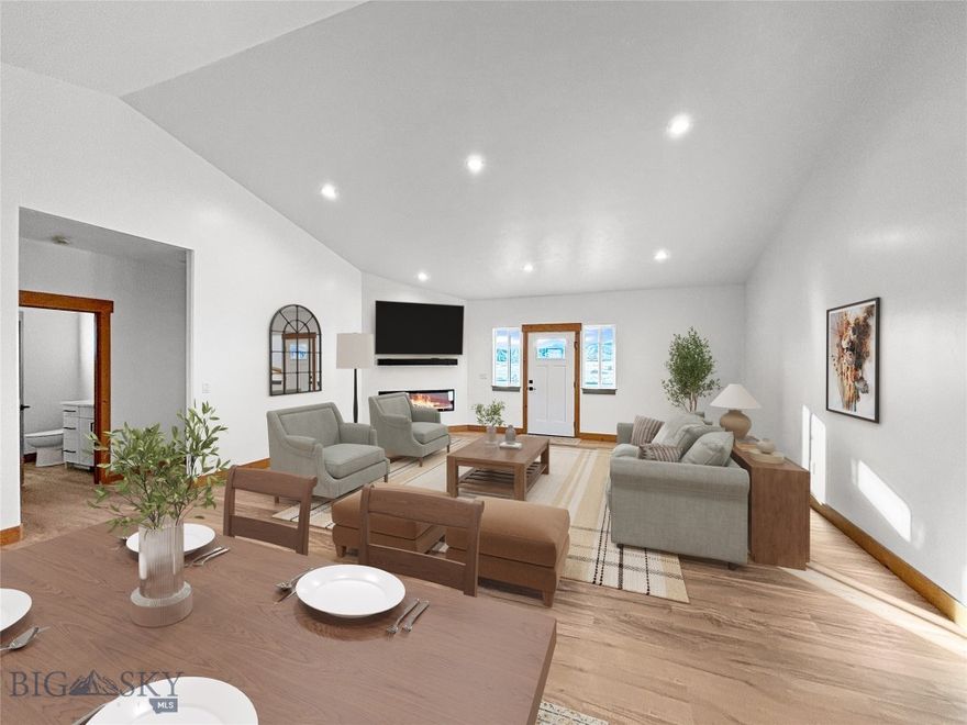 Brand-new construction offering modern comfort, quality craftsmanship throughout, and backyard views! This 3-bedroom, 2-bath home features a spacious open-concept layout ideal for everyday living and entertaining. The kitchen serves as the heart of the home with quartz countertops, an apron-front sink, brushed-nickel fixtures, and stylish finishes including stainless steel appliances. The living area is highlighted by an electric fireplace, adding warmth and rustic Montana character. Primary suite includes a walk-in shower and separate soaking tub for a spa-like retreat. Additional features include a 2-car attached garage, gutters, and the most desirable location on one of the best streets in town with excellent infrastructure—within walking distance to schools, shopping, restaurants, banks, and entertainment. Construction is COMPLETE! Call today for a showing!
*Certain photos are virtually staged.*