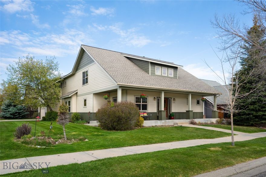 Set in one of Bozeman's most sought-after neighborhoods, this thoughtfully maintained residence offers exceptional livability in an undeniably convenient location. Recent capital improvements—including a new roof, new exterior paint, refinished bamboo floors, and brand-new carpet—provide meaningful updates while preserving the home's established character and demonstrated pride of ownership. Generous square footage allows for notably spacious rooms throughout, creating a sense of volume and comfort rarely found at this price point. Vaulted ceilings and warm, refinished bamboo flooring define the inviting main level, where abundant natural light enhances the open-concept living spaces anchored by a gas fireplace. The proportions of the living and dining areas allow for full-scale furnishings while maintaining effortless flow. The kitchen is both functional and welcoming, appointed with granite countertops and backsplash, stainless steel appliances, and a pass-through breakfast bar suited for everyday living or relaxed entertaining. Ample workspace and storage support both daily routines and larger gatherings with ease. The main-level primary suite serves as a true retreat, offering substantial dimensions, a tiled walk-in shower with dual shower heads, and a well-designed closet with extensive built-in shelving. Above the garage, a second primary suite adds exceptional flexibility—ideal for guests, multigenerational living, a private office, or studio—again reflecting the home's commitment to scale and versatility. Positioned on a prominent corner lot directly across from Sacajawea Middle School and near Morning Star Elementary School, the property is supported by neighborhood parks, trail systems, and the strong sense of community that defines this area. Well cared for and meaningfully improved, this residence presents a compelling opportunity to enjoy spacious interiors, enduring quality, and classic Bozeman living in an established setting.