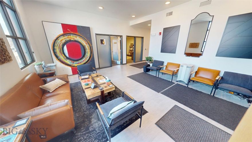 The Strata Building offers Class A office space in a convenient location a block off Main in Downtown Bozeman. The Strata includes a rooftop patio, limited secured parking, exterior courtyards and more. Suite 1B is a ground level space that features nine individual offices. There is a nice reception/waiting area and a kitchenette. Nice finishes throughout the suite, and common restrooms are just down the hall.