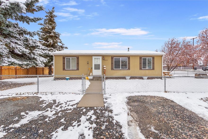 1663 Schley Avenue, Butte, MT 59701
Single-Level 3 Bedroom, 2 Bath Home with Garage and Large Yard

Welcome to 1663 Schley, a well-maintained single-level home offering 3 bedrooms, 2 bathrooms, and a spacious 9,017 sq ft lot in a cozy Butte neighborhood. This home is ideal for first-time buyers, downsizers, or anyone seeking easy, low-maintenance living.

Inside, you’ll find a bright, open layout designed for comfort and functionality. Enjoy central air conditioning added just a few years ago and a brand-new water heater installed this year, giving you peace of mind and energy efficiency.

The kitchen and dining area flow naturally to the outdoor deck, perfect for barbecues or relaxing evenings. Outside, the large fenced yard offers plenty of space for pets, kids, or gardening projects. A single-car garage provides convenience and additional storage.

Highlights:

3 Bedrooms | 2 Bathrooms | 1120 sf Single Level

9,017 sq ft lot with fenced yard

Central A/C and new water heater

Deck and patio for outdoor living

Detached single-car garage

Great starter home or easy one-level living

Located close to parks, and local amenities, this home blends comfort, value, and location—making it one of Butte’s best options for affordable living with room to grow.