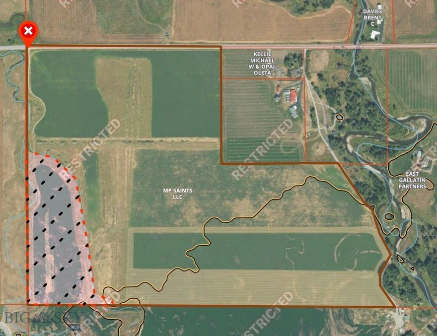 This 150 acre farm is a truly spectacular rural getaway, while still being less than 10 minutes away from the Bozeman Yellowstone International Airport.  The farm borders the East Gallatin River on the East side and is strategically farmed for the enhancement of wildlife management.  It is planted in both alfalfa hay and sorghum to create very productive pheasant, quail, grouse, turkey, ducks and white tail habitat. Check out all the game pictures.  These could be your kids and grandkids next year.  There are no hunting restrictions but the Conservation Easement does not allow for commercial outfitting.  Many of the surrounding large pieces of farmland are under Conservation Easement, yet this 150 acre property allows for generous build opportunities away from neighbors and close to the animals and birds. Build your residence and buildings overlooking the East Gallatin River and have a clean view of the majestic Bridger Mountains. Permitted uses include agricultural activities, livestock and planting, right to restore, enhance and develop water resources, including ponds, does not limit the the water rights on the property.  Current right to build a single family residence with an associated garage and storage shed, plus other non-residential structures such as barns, stables, corrals, grain silos, hay and feed storage buildings, fencing, duck blinds, warming huts.
There is roughly $45K in farm revenue from hay sales so this would make a great 1031 exchange property.