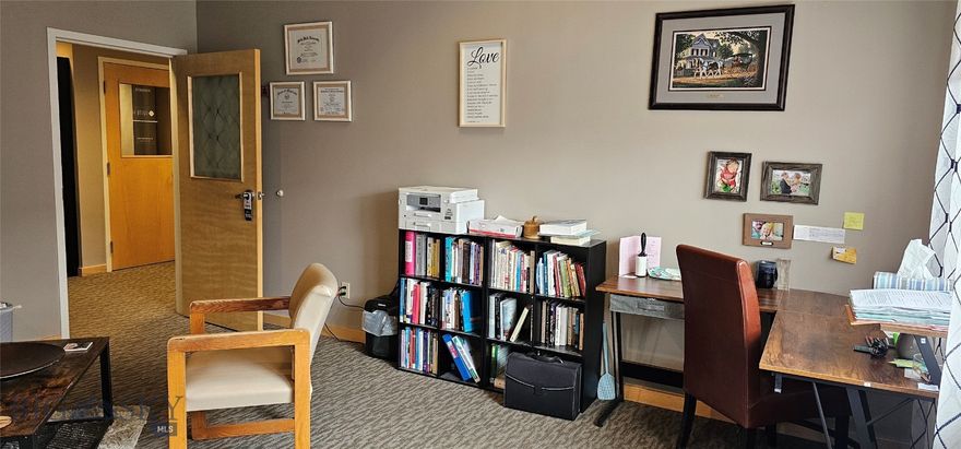 Discover an exceptional office space on the vibrant NW corridor of Bozeman, MT! This impressive approximately 160 SQFT office boasts high ceilings and a large west-facing window, creating an inviting atmosphere perfect for therapists, wellness professionals, or any professional office environment. With a convenient gross lease, managing your office expenses is hassle-free. The main office is thoughtfully designed with a kitchenette and a welcoming waiting area to enhance client interactions. You'll appreciate the spacious parking lot that provides ample space for patrons, as well as the added convenience of an elevator to the second floor. Plus, each unit in the building comes equipped with air conditioning for your comfort. Don’t miss this fantastic opportunity to elevate your professional practice in a prime location!