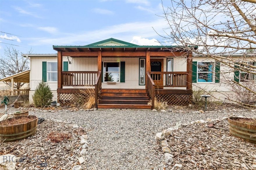 86 Austin Drive is a fully functional duplex on 20 acres just outside Three Forks, bordering state land with open farmland and mountain views in every direction.
Each unit is 1,512 square feet across two levels, totaling 3,024 square feet. The upper unit has four bedrooms, two full baths, a kitchen, dining area, and living room with hardwood flooring throughout. A covered porch off the main level frames the views. A wood stove anchors the living space.
The lower unit is a fully self-contained walkout with its own kitchen, two bedrooms, a full bath, family room, and dedicated laundry with a separate entrance. Both units are move-in ready and independently functional.
Outside you have an equipment barn, shed, and partial fencing. Metal roof. Concrete wall foundation. Well water, septic, and propane heat.
Per Gallatin County, the property carries no zoning restrictions or land use limitations, with potential for a lot split — a meaningful detail at 20 acres.
Live in one unit, rent the other. Straight investment. Multi-generational. The layout handles all of it. Twenty acres. State land on your fence line. No zoning. Lot split potential. $2,057 in annual taxes. No HOA.