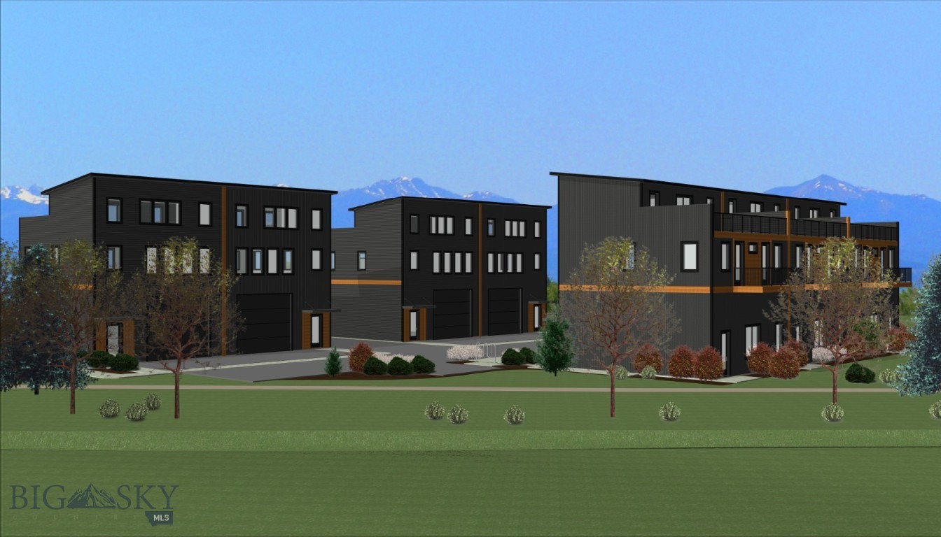 Dream big. Work smart. Live well. First 2 units are under construction with estimated completion date on or before March 31, 2026. Small commercial complex with 7 Live/work units in Nelson Meadows. Targeted market for these units is either live and work on site, or rent as investments. Both units can be leased separately. Commercial unit is 1120 sq. ft. (35' deep x 32' wide) with 15.5' ceilings, 14’ X 16' overhead door for big trucks and RV's, and a half bath. The live unit above the commercial area will have 1760 sq. ft. of custom living space. Finishes are upgraded, including glass front appliances, washer and dryer, contemporary cabinets, quartz counters, ceramic tile accents and luxury vinyl flooring. List of interior finishes to be provided upon request. The units will be well appointed with 2 bedrooms, including the 3rd floor, 640 sg. ft. primary suite with 15'x30' deck overlooking 3 mountain ranges, and a multi-purpose flex room. These units are located behind the Barnard Building, abutting the community trail and park. The trail runs throughout the subdivision and is beautifully landscaped. Developers have done a great job with architectural controls and details, so owners can enjoy where they live and work. Unit A is positioned to have great mountain views in all directions. Nelson Meadows is well sited halfway between Bozeman and the Airport. A great value when you think about living in a great home space located over your business space. Live. Work. Thrive—all under one roof. Lots of parking available on Royal Wolf Way for your clients...