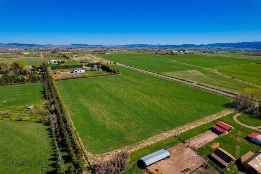 Discover the perfect canvas for your Montana dream on this sprawling 10.147-acre parcel located just off highly sought-after Cottonwood Road. This pristine stretch of bare land offers a level, build-ready topography that is primed and waiting for your custom single-family home. Septic has been approved, and there is a 1/2 share water right to Aajacker Creek. The location is exceptionally versatile, with principal uses ranging from a private residence to a nursery, family day care, or even a community park and playground. Enjoy the quintessentially quiet lifestyle of the valley while remaining within easy reach of essential services and town amenities. Your daily backdrop will consist of stunning,  panoramic views of lush local farmland and the surrounding peaks. Wake up to the rugged beauty of the Bridger Range to the north and the iconic silhouette of Hyalite to the south. Whether you are looking to establish a small-scale agricultural venture or a luxury mountain estate, this acreage provides the space and freedom to grow. Don’t miss this rare opportunity to secure a significant piece of Montana’s landscape in one of the area’s most desirable corridors. All uses are subject to county approval. Buyer and Buyer’s agent to do their own due diligence.