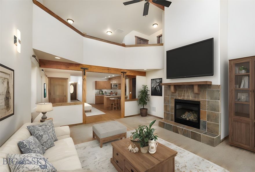 A rare opportunity to own a truly one-of-a-kind, 3,600 SQ FOOT END UNIT CONDO, thoughtfully designed to harmonize luxury and natural beauty in one of Bozeman’s most private and peaceful settings. Spanning three beautifully appointed levels, this home feels like a secluded mountain retreat yet is conveniently located just minutes from town. Additionally, Bozeman Hot Springs is just moments away, and you’re a mere 45-minute drive from world-class skiing and recreation at Big Sky Resort and Moonlight Basin.

Tucked at the end of a quiet court and bordered by open space on two sides, the property offers unparalleled privacy. Step outside and you'll immediately enjoy the soothing sounds of a seasonal creek running alongside the adjacent trail system, framed by mature aspens and stunning mountain views. Direct access to the extensive North Star trail network and five nearby parks makes this an ideal home for nature lovers seeking convenience and outdoor recreation.

Built with meticulous attention to quality and character, this home features reclaimed hardwood floors and beams, a custom fireplace mantle, natural stone tile, granite countertops, and premium finishes throughout. Vaulted ceilings and expansive windows flood each room with natural light, while modern LED fixtures add contemporary elegance.

The thoughtful layout includes 4 spacious bedrooms, 4 bathrooms, and multiple inviting living areas. The fully finished basement, complete with its own private entrance and mini kitchen, offers flexible space ideal for guests, extended family, or creative pursuits. Additional highlights include central air conditioning—a valuable amenity in Bozeman—a luxurious master suite with a large soaking tub, and a striking floor-to-ceiling bookshelf wall that conceals a charming hidden room, adding a unique and intriguing feature.

The custom fireplace serves as a warm, inviting centerpiece in the open-concept living area, while the back deck provides the perfect spot for relaxing or entertaining against a picturesque natural backdrop. More than just a condo, this property is a thoughtfully designed Montana-inspired home tailored for modern living.

Opportunities like this rarely hit the market. Schedule your private showing today.
