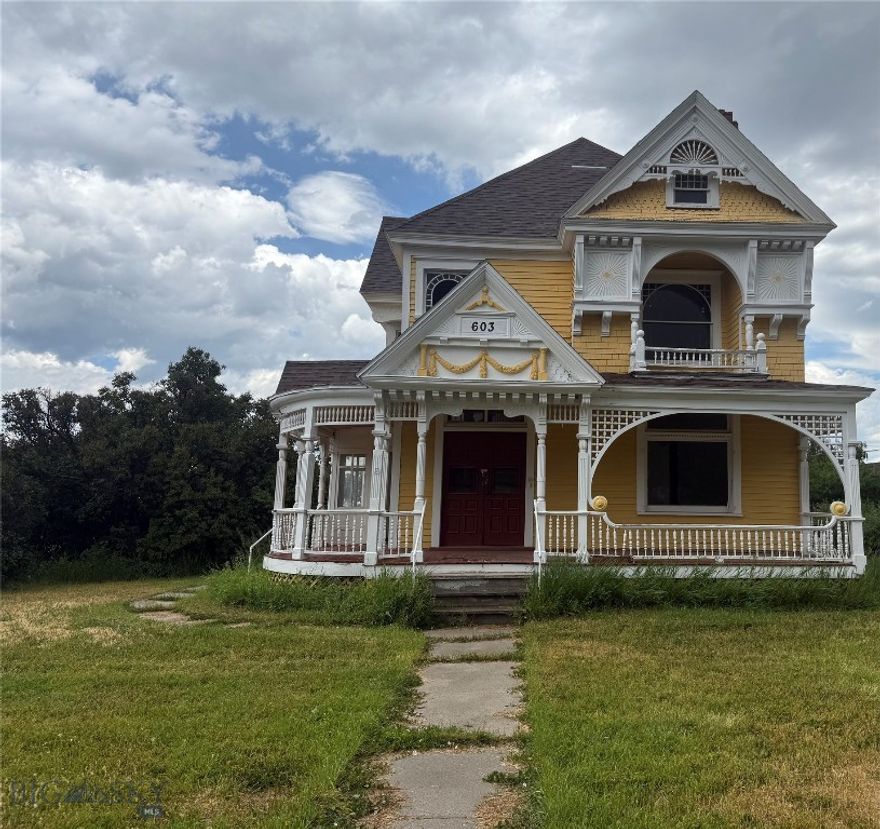 Step into Montana history with this stunning 1890s Queen Anne Victorian, built by Senator Ed Scharnikow and originally delivered by train. This unique stick-built home sits on 9 city lots totaling 18,295 sq ft and features 3 bedrooms, 2 bathrooms, and remarkable historical charm throughout.

Inside, you'll find original hardwood floors, stained glass windows, and intricate architectural details that highlight the quality craftsmanship of the era. The expansive lot provides plenty of outdoor space, while the home's character and layout offer versatile living options.

This one-of-a-kind property blends historical significance with spacious urban living — a truly rare opportunity.

The house tested positive for methamphetamine, was remediated, and received a Certificate of Fitness from DEQ dated March 29, 2018.